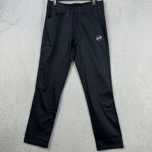 Pepsi Mens Work Pants 30X30 Black Flat Front Cargo Pocket Stretch Workwear Logo